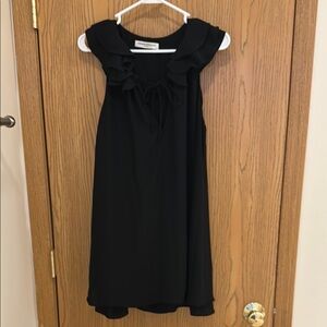 Amanda Uprichard Black Flutter Sleeve Babydoll Dress